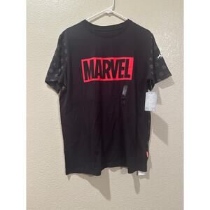 NWT Disney Parks Marvel Logo Black Avengers symbols Tee M
